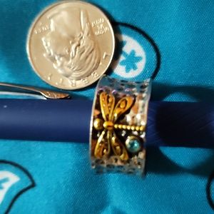 Silver Ring with Dragonfly